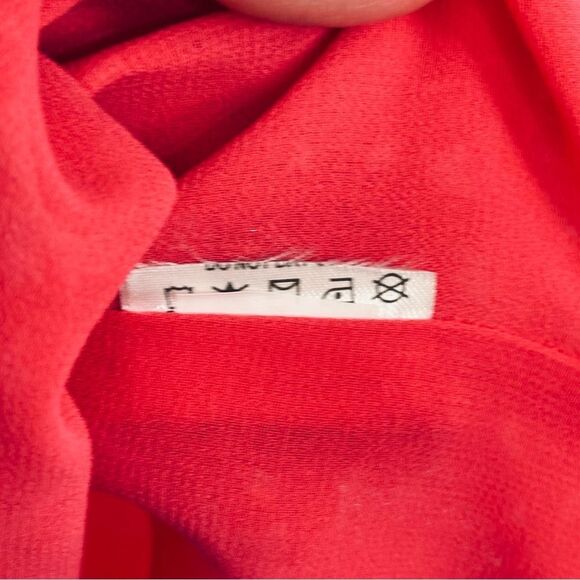 Joie | Women’s Bright Coral Short Sleeve Floral Blouse size M - Picture 14 of 16